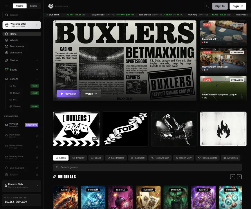 Buxlers casino lobby